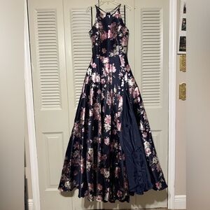 B. Smart Navy and Pink Floral Dress